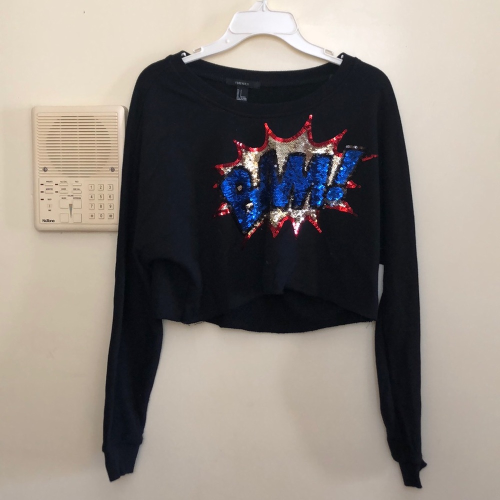 Graphic Crop Sweater